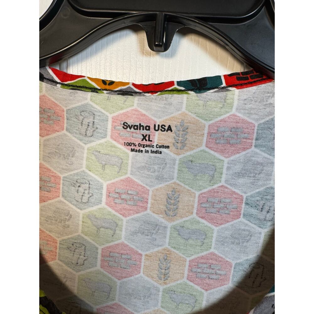 Svaha USA Resource Hexagon Twirl Dress With Pockets  Red Green Orange XL - Picture 4 of 9
